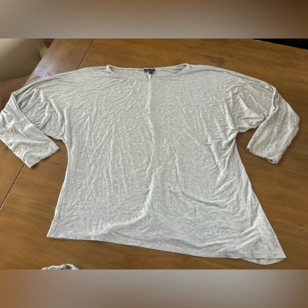 Express Asymmetrical Light Gray Dolman Sleeve Shirt